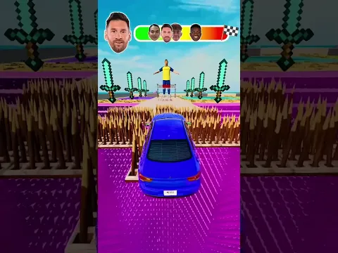 🤯 CR7 Vs Messi Vs Lamine Yamal Vs Vinicius Mini ⚡Cars Challenge! - BeamNG.Drive