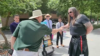 Jehovahs Witnesses outside American Atheists' National Convention
