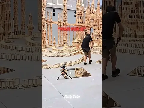 Satisfying Domino Tower Knock Down 🗼
