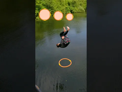 Jumping into IMPOSSIBLE rings #challenge #diving #backflip