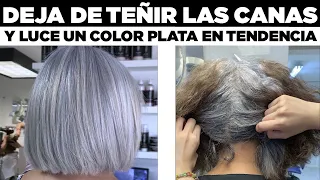TIENES MUCHAS CANAS? DEJA DE TEÑIRLO  Y APLICA ESTE TONO PLATA EN SUPER TENDENCIA .