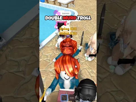 DOUBLE MURDERER TROLLING IN MM2 😈🔪 #mm2 #roblox #robloxshorts #shorts #funny