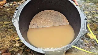 cara mencari emas di sungai dengan talang ijuk aren