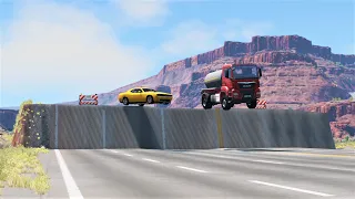 Cars vs Unfinished Road - BeamNG.Drive