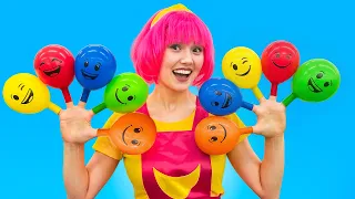 Lagu keluarga jari Ayah dengan balon warna-warni di Taman Bermain bersama Alex dan Nastya