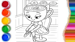 How to draw easy cute ballerina cappuccina | easy drawing step by step for kids 