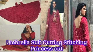 Full flared Designer Umbrella Suit & Duptta Cutting Stitching/ Anarkali Cutting/  / Rajveerpunni