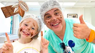 Nastya and dad went on a cocoa tour to learn how chocolate is made