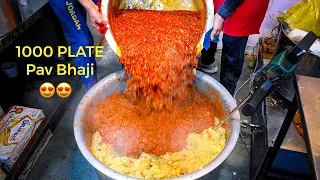 1000 Plates "BUTTER PAV BHAJI" Making 🔥🥵🤯 | Indian Street Food |#indianstreetfood #pavbhaji #butter