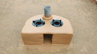 My mom create a big sizing multiple clay stove || Big sizing clay wood stove || Traditional chulha