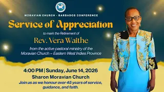 Service of Appreciation to Mark the Retirement of Rev. Vera Waithe - June 14, 2026