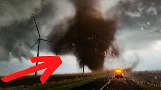 UNBELIEVABLE Close Encounter: Storm Chaser Narrowly Escaping a HUGE TORNADO
