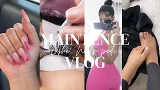 MAINTENANCE VLOG | lashes + Nails+ hygiene shopping etc