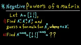 Negative powers of a matrix