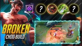THIS WAR AXE CHOU BUILD NEEDS NERF! CHOU BROKEN ITEM BUILD & EMBLEM SET MLBB