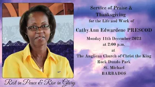 Service of Thanksgiving for life Cathyann Edwardene PRESCOD