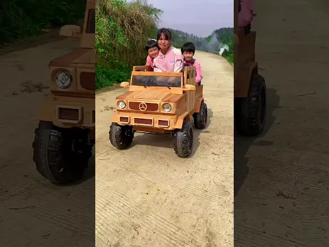 रामू ने बनाई रिमोट Car 🚗😭~ mini wood toy- woodworking art skill/wood hand #shorts