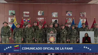 Vladimir Padrino López lee comunicado FANB: Asesinaron a sangre fría a equipo de seguridad de Maduro
