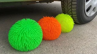 Crushing Crunchy & Soft Things by Car! EXPERIMENT: Car vs Doodles Ball