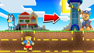 TUNEL SECRETO DESDE LA TORRE DE PAW PATROL A CASA DE BLUEY EN MINECRAFT 😱