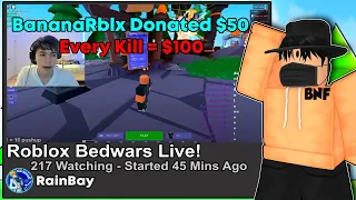 Kill For $10 Challenge In Roblox BedWars..