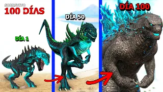 SOBREVIVO como GODZILLA 100 DIAS EN ARK Y EVOLUCIONO EN KAIJU!! Rey de los Monstruos y dinosaurios