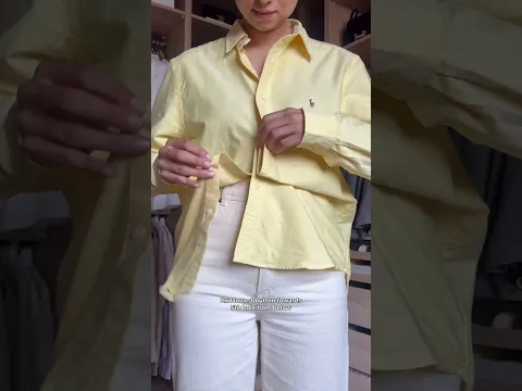 Perfect cropped shirt 💛 Does this look feel chic & confident on you? Comment below 🤭 #luxurystyle