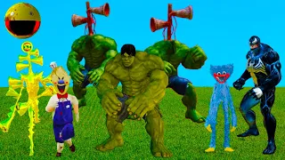 Siren Head Hulk Cartoon Cat Hugge Wuggy Among Us Pacman Spidermen #shorts #hulk #pacman