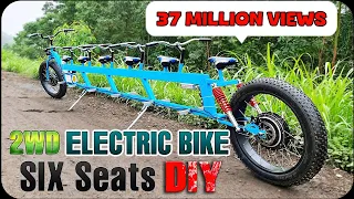 DIY 2WD Electric FatBike 1000W – 6-Seater Long E-Bike 40km/h Build