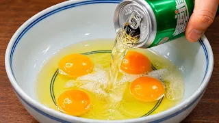 Pour Beer into Eggs?! I’ve Never Seen This Method Before! A Genius Recipe from the Pros!