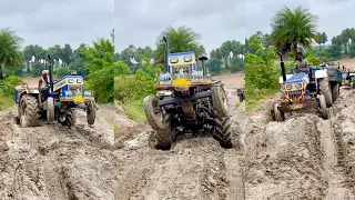 Swaraj tractors working in mud with loaded trolley | tractor |
