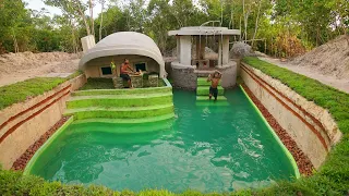 Build The King Worm House Secret Underground and Waterfall System Swimming Pool