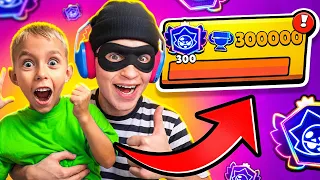 😱УКРАЛ СЫНА ХОЛДИКА ЧТОБЫ АПНУТЬ С НИМ 300К КУБКОВ В БРАВЛ СТАРС! 🏆