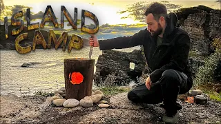 Perfect Camping View and Tomahawk Steak in Swedish Torch Log