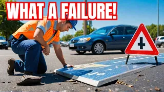 Their Sign Falls on Car ⛔👷‍♂️What Will They Do Before the Owner Returns?