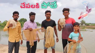 చేపలు పట్టా పోతే | Hunting fish in Village | Kannayya Videos | Trends adda
