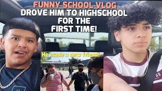 TAKING MY LIL BROTHER TO SCHOOL WITH ME |Vlog, First day of school