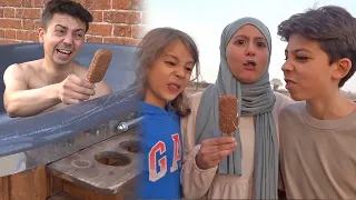 Kids take his favorite ice cream!