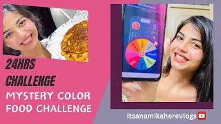 Mystery Color Food Challenge For 24 hrs😮😍