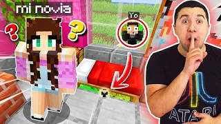 Me INFILTRÉ y CONSTRUÍ una *BASE SECRETA* en el MUNDO de MINECRAFT de mi NOVIA 😂🤫*BROMA*