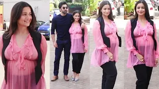Alia Bhatt Showing Huge Baby Bump At Transparent Top With Ranbir Kapoor