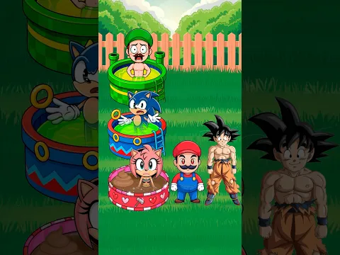 ¿Quién hizo caca en la piscina? Mario vs Luigi vs Sonic vs Amy