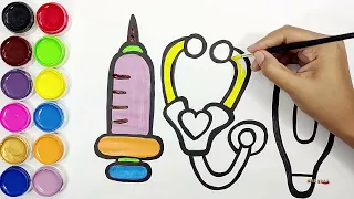 [💸drawing & coloring💸] how to draw medical equipment 🌸청진기 및 의료 기기