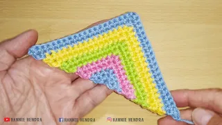🌈How To Crochet Perfect Triangle 90° || Segitiga Rajut -🔺🔺Applique Crochet🔺🔺