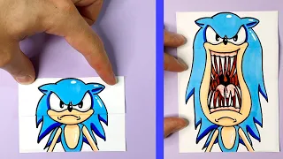 AWESOME PAPER CRAFT AND DRAWING COMPILATION OF SONIC FOR FANS #sonic