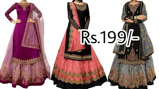 Buy Latest Sharara Suit Rs.199 // Anarkali Dress In Cheap Price // Wholesale Rate Gown