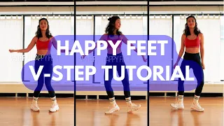 V-Step Happy Feet SHUFFLE DANCE tutorial WITH DIFFERENT SPEEDS - level up! Shuffle and hip hop dance