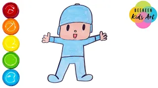 DRAWING AND COLORING POCOYO FOR CHILDRENS / for kids and babies
