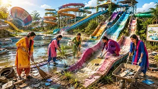 😱 Village Sisters Built the World's Biggest Water Park in Just 7 Days! 🌊🤯