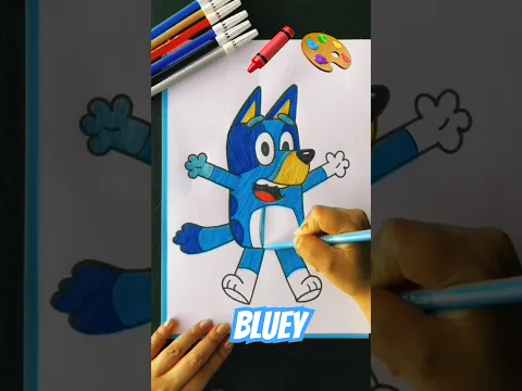 Como colorear a Bluey | Perro | Para niños de 5 a 6 años | Colorea fácil | Colorea Animales